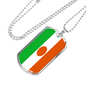 Niger Flag Necklace Stainless Steel or 18k Gold Dog Tag 24" Chain-Express Your Love Gifts