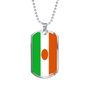 Niger Flag Necklace Stainless Steel or 18k Gold Dog Tag 24" Chain-Express Your Love Gifts