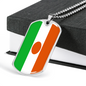 Niger Flag Necklace Stainless Steel or 18k Gold Dog Tag 24" Chain-Express Your Love Gifts