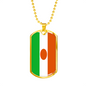 Niger Flag Necklace Stainless Steel or 18k Gold Dog Tag 24" Chain-Express Your Love Gifts