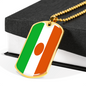 Niger Flag Necklace Stainless Steel or 18k Gold Dog Tag 24" Chain-Express Your Love Gifts