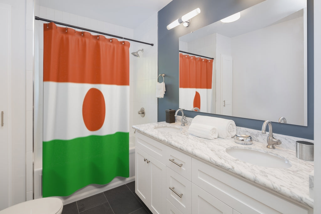 Niger Flag Stylish Design 71" x 74" Elegant Waterproof Shower Curtain for a Spa-like Bathroom Paradise Exceptional Craftsmanship-Express Your Love Gifts