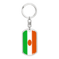 Niger Flag Swivel Keychain Dog Tag Stainless Steel or 18k Gold-Express Your Love Gifts