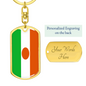 Niger Flag Swivel Keychain Dog Tag Stainless Steel or 18k Gold-Express Your Love Gifts