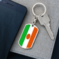 Niger Flag Swivel Keychain Dog Tag Stainless Steel or 18k Gold-Express Your Love Gifts