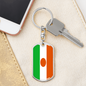 Niger Flag Swivel Keychain Dog Tag Stainless Steel or 18k Gold-Express Your Love Gifts