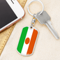 Niger Flag Swivel Keychain Dog Tag Stainless Steel or 18k Gold-Express Your Love Gifts