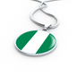 Nigeria Flag Necklace Circle Pendant Stainless Steel or 18k Gold 18-22"-Express Your Love Gifts
