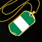 Nigeria Flag Necklace Stainless Steel or 18k Gold Dog Tag 24" Chain-Express Your Love Gifts