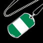 Nigeria Flag Necklace Stainless Steel or 18k Gold Dog Tag 24" Chain-Express Your Love Gifts
