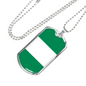 Nigeria Flag Necklace Stainless Steel or 18k Gold Dog Tag 24" Chain-Express Your Love Gifts