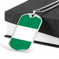 Nigeria Flag Necklace Stainless Steel or 18k Gold Dog Tag 24" Chain-Express Your Love Gifts