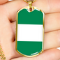 Nigeria Flag Necklace Stainless Steel or 18k Gold Dog Tag 24" Chain-Express Your Love Gifts