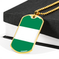 Nigeria Flag Necklace Stainless Steel or 18k Gold Dog Tag 24" Chain-Express Your Love Gifts