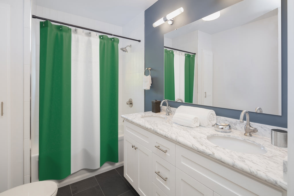 Nigeria Flag Stylish Design 71" x 74" Elegant Waterproof Shower Curtain for a Spa-like Bathroom Paradise Exceptional Craftsmanship-Express Your Love Gifts