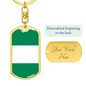 Nigeria Flag Swivel Keychain Dog Tag Stainless Steel or 18k Gold-Express Your Love Gifts