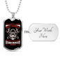 Night And Day Firemen Firefighter Gift Stainless Steel or 18k Gold Dog Tag 24" Chain-Express Your Love Gifts