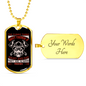 Night And Day Firemen Firefighter Gift Stainless Steel or 18k Gold Dog Tag 24" Chain-Express Your Love Gifts