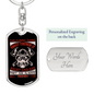 Night And Day Firemen Firefighter Keychain Stainless Steel or 18k Gold Dog Tag Keyring-Express Your Love Gifts