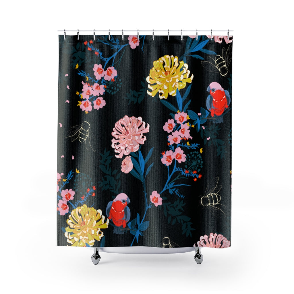 Night Blooming Flowers Stylish Design 71" x 74" Elegant Waterproof Shower Curtain for a Spa-like Bathroom Paradise Exceptional Craftsmanship-Express Your Love Gifts