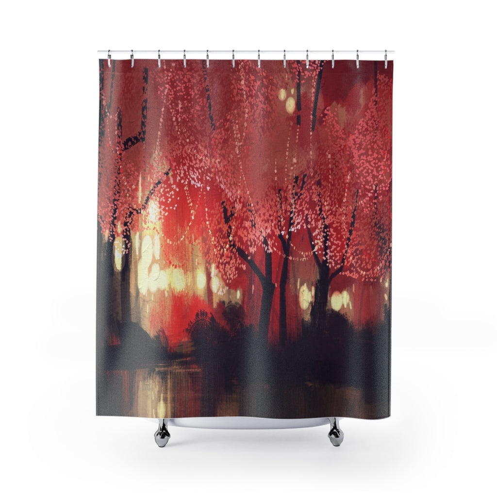 Night Scene Autumn Stylish Design 71" x 74" Elegant Waterproof Shower Curtain for a Spa-like Bathroom Paradise Exceptional Craftsmanship-Express Your Love Gifts