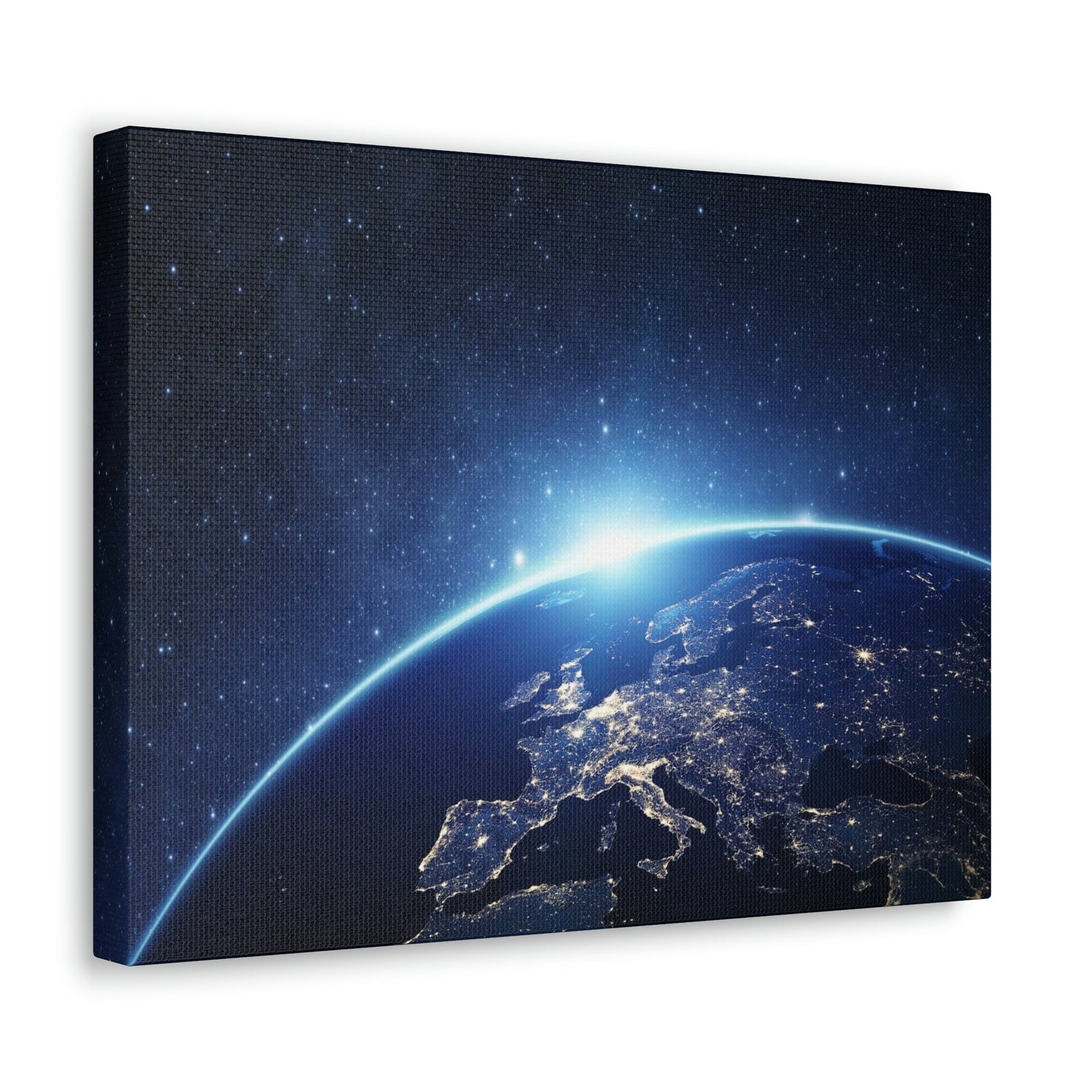 Night View of Earth in Space Scene Beautiful Marvelous and Incredible View Beauty Nature Scene Night Light of Earth Wall Art Ready to Hang Unframed-Express Your Love Gifts