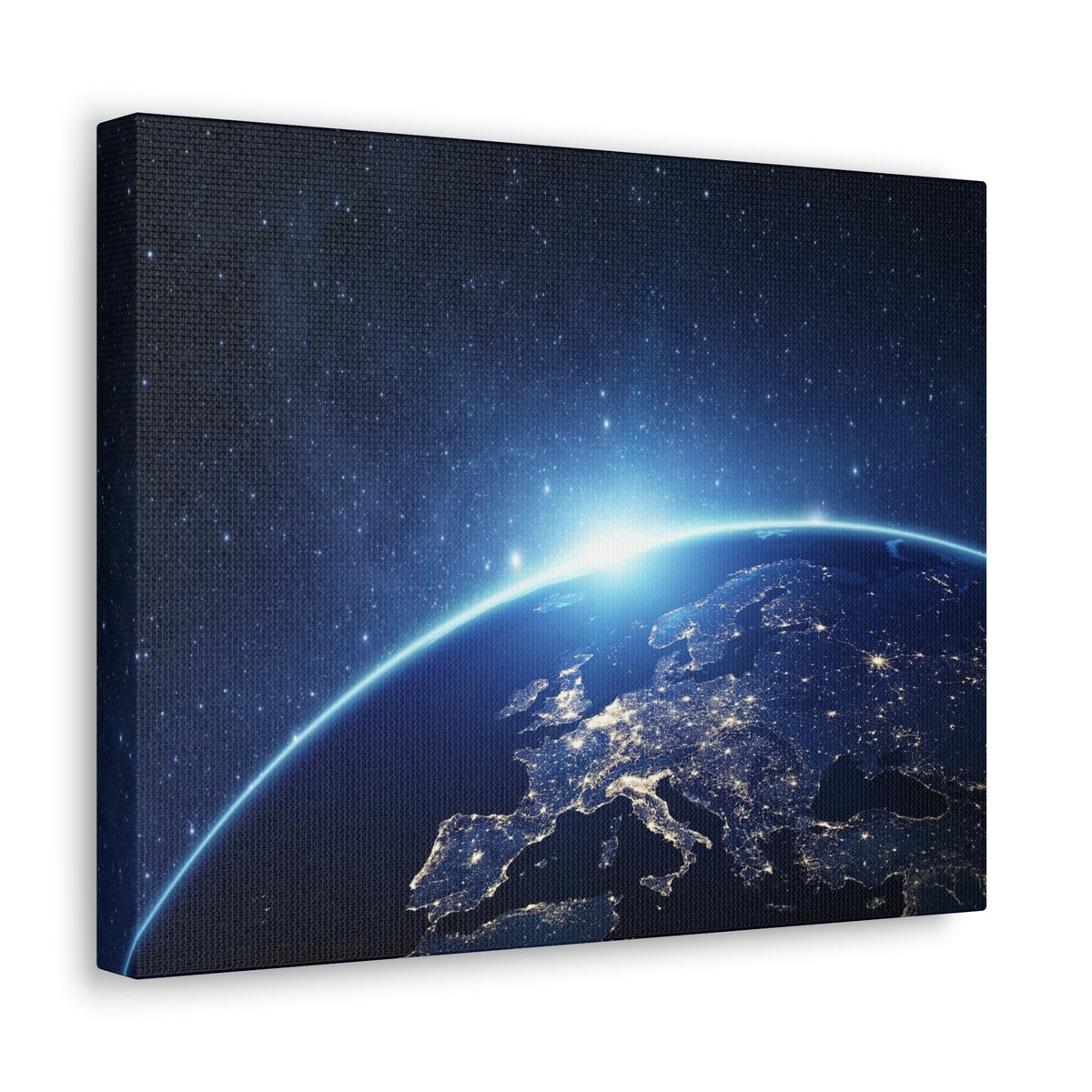 Night View of Earth in Space Scene Beautiful Marvelous and Incredible View Beauty Nature Scene Night Light of Earth Wall Art Ready to Hang Unframed-Express Your Love Gifts