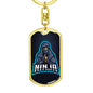 Ninja Keychain Dog Tag Stainless Steel or 18k Gold-Express Your Love Gifts
