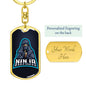 Ninja Keychain Dog Tag Stainless Steel or 18k Gold-Express Your Love Gifts