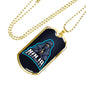 Ninja Necklace Stainless Steel or 18k Gold Dog Tag 24" Chain-Express Your Love Gifts