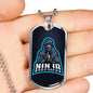 Ninja Necklace Stainless Steel or 18k Gold Dog Tag 24" Chain-Express Your Love Gifts