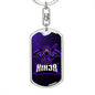 Ninja Purple Keychain Dog Tag Stainless Steel or 18k Gold-Express Your Love Gifts