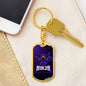 Ninja Purple Keychain Dog Tag Stainless Steel or 18k Gold-Express Your Love Gifts