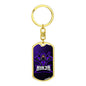 Ninja Purple Keychain Dog Tag Stainless Steel or 18k Gold-Express Your Love Gifts