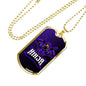 Ninja Purple Necklace Stainless Steel or 18k Gold Dog Tag 24" Chain-Express Your Love Gifts