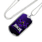 Ninja Purple Necklace Stainless Steel or 18k Gold Dog Tag 24" Chain-Express Your Love Gifts