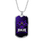Ninja Purple Necklace Stainless Steel or 18k Gold Dog Tag 24" Chain-Express Your Love Gifts