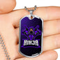 Ninja Purple Necklace Stainless Steel or 18k Gold Dog Tag 24" Chain-Express Your Love Gifts