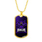 Ninja Purple Necklace Stainless Steel or 18k Gold Dog Tag 24" Chain-Express Your Love Gifts