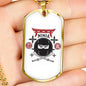 Ninja Ready Necklace Stainless Steel or 18k Gold Dog Tag 24" Chain-Express Your Love Gifts