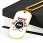 Ninja Ready Necklace Stainless Steel or 18k Gold Dog Tag 24" Chain-Express Your Love Gifts