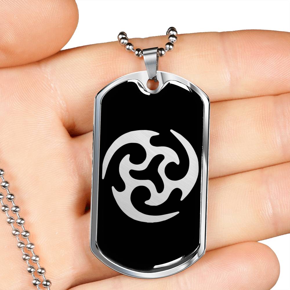 Ninja Throwing Necklace Dog Tag Stainless Steel or 18k Gold Finish 24"-Express Your Love Gifts