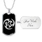 Ninja Throwing Necklace Dog Tag Stainless Steel or 18k Gold Finish 24"-Express Your Love Gifts