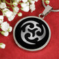Ninja Throwing Necklace Shuriken Circle Pendant Stainless Steel or 18k Gold 18-22"-Express Your Love Gifts