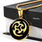 Ninja Throwing Necklace Shuriken Circle Pendant Stainless Steel or 18k Gold 18-22"-Express Your Love Gifts