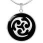 Ninja Throwing Necklace Shuriken Circle Pendant Stainless Steel or 18k Gold 18-22"-Express Your Love Gifts