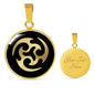 Ninja Throwing Necklace Shuriken Circle Pendant Stainless Steel or 18k Gold 18-22"-Express Your Love Gifts