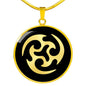 Ninja Throwing Necklace Shuriken Circle Pendant Stainless Steel or 18k Gold 18-22"-Express Your Love Gifts