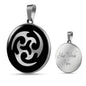 Ninja Throwing Necklace Shuriken Circle Pendant Stainless Steel or 18k Gold 18-22"-Express Your Love Gifts