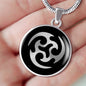 Ninja Throwing Necklace Shuriken Circle Pendant Stainless Steel or 18k Gold 18-22"-Express Your Love Gifts
